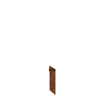 Jardinière en acier Corten - Pièce d'angle 180° - 30 cm