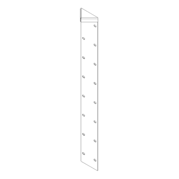 Pièce d'angle en acier peint par poudrage 180° 80 cm