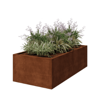 Bac à plantes soudée en acier corten Montana 200 x 100 x 60 cm