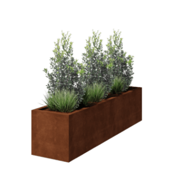Bac à plantes soudée en acier corten Montana 200 x 50 x 50 cm