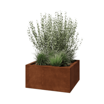Jardinière en acier Corten - Carré - 80 x 80 x 40 cm - Soudé - Sanc plaque de fond