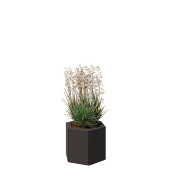 Jardinière en acier - Hexagone - 39,3 x 34,6 x 30 cm - RAL7016 mat (gris anthracite) - Sanc plaque de fond