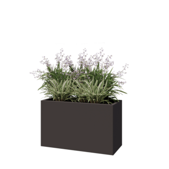 Jardinière en acier - Rectangle - 100 x 40 x 60 cm - Autre couleur RAL - Avec plaque de fond