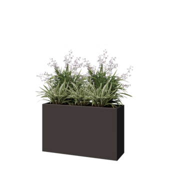 Jardinière en acier - Rectangle - 100 x 30 x 60 cm - Autre couleur RAL - Sanc plaque de fond