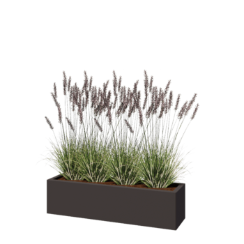 Jardinière en acier - Rectangle - 120 x 30 x 30 cm - RAL7016 mat (gris anthracite) - Sanc plaque de fond