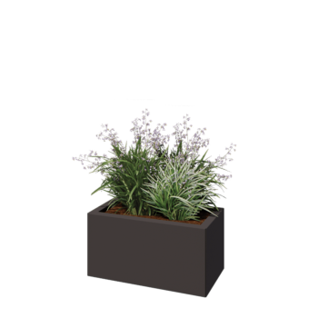 Jardinière en acier - Rectangle - 60 x 30 x 30 cm - RAL7016 mat (gris anthracite) - Avec plaque de fond