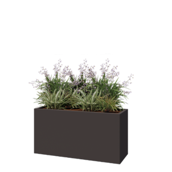 Jardinière en acier - Rectangle - 120 x 40 x 60 cm - RAL7016 mat (gris anthracite) - Sanc plaque de fond Jardinière en acier - Rectangle - 120 x 40 x 60 cm - RAL7016 mat (gris anthracite) - Sanc plaque de fond