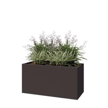 Jardinière en acier - Rectangle - 120 x 50 x 60 cm - Autre couleur RAL - Avec plaque de fond