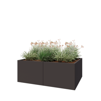 Jardinière XXL en acier - Rectangle - 160 x 120 x 60 cm - RAL7016 mat (gris anthracite) - Avec plaque de fond Jardinière XXL en acier - Rectangle - 160 x 120 x 60 cm - RAL7016 mat (gris anthracite) - Avec plaque de fond