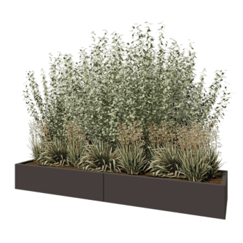 Jardinière XXL en acier - Rectangle - 240 x 60 x 30 cm - RAL7016 mat (gris anthracite) - Avec plaque de fond