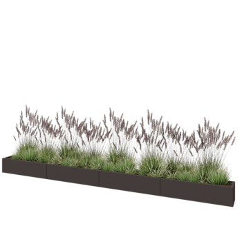 Jardinière XXL en acier - Rectangle - 480 x 30 x 30 cm - Autre couleur RAL - Sanc plaque de fond