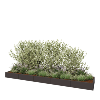 Jardinière XXL en acier - Rectangle - 500 x 100 x 30 cm - Autre couleur RAL - Avec plaque de fond