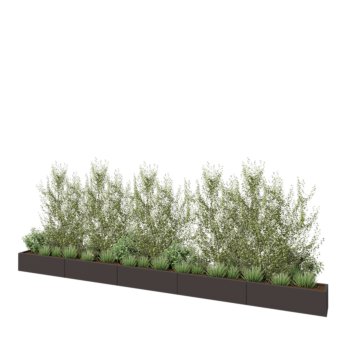 Jardinière XXL en acier - Rectangle - 500 x 30 x 30 cm - Autre couleur RAL - Avec plaque de fond