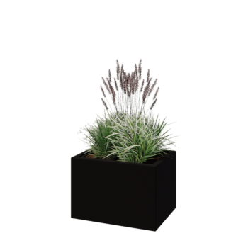 Jardinière en polyester - Rectangle - 60 x 40 x 40 cm - RAL9005 mat (noir) - Avec fond