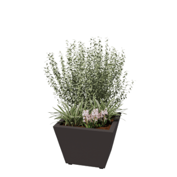 Jardinière en acier - Cône - 60 x 60 x 41,5 cm - Soudé - RAL7016 mat (gris anthracite) - Avec plaque de fond