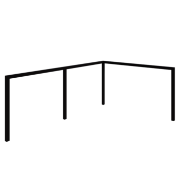 Pergola en acier - Angle - 600 x 412 x 230 cm - RAL9005 mat (noir) - Sans plot béton