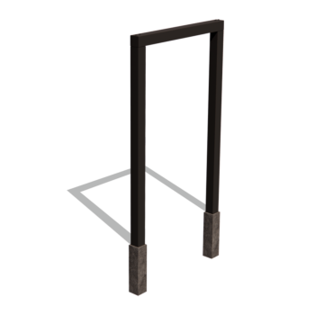 Pergola en acier - Droit - 150 x 230 cm - RAL9005 mat (noir) - Avec plot béton