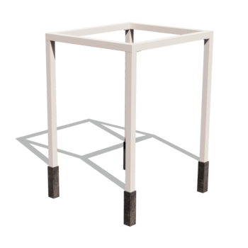 Pergola en acier - Carré - 224 x 200 x 230 cm - Autre couleur RAL - Avec plot béton