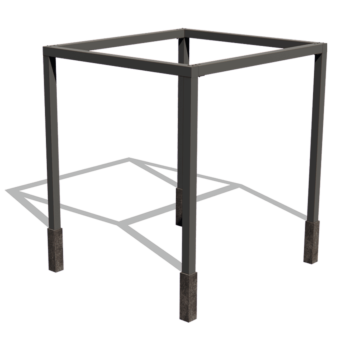 Pergola en acier - Carré - 274 x 250 x 230 cm - RAL9005 mat (noir) - Sans plot béton