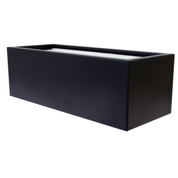 Jardinière en polyester - Rectangle - 120 x 50 x 40 cm - RAL9005 mat (noir) - Avec fond