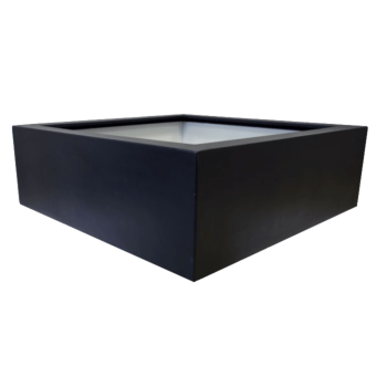 Jardinière en polyester - Carré - 120 x 120 x 40 cm - RAL9010 mat (blanc) - Avec fond