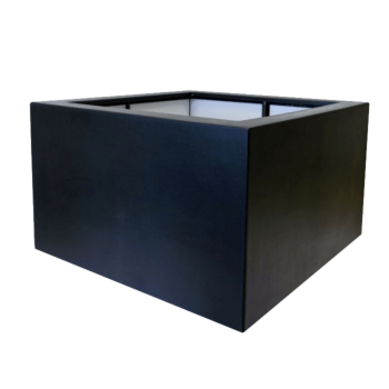 Jardinière en polyester - Carré - 120 x 120 x 60 cm - RAL9010 mat (blanc) - Avec fond