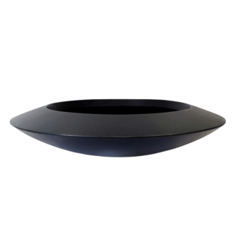 Jardinière en polyester - Coupe - Ø 120 x 20 cm - RAL9005 mat (noir) - Avec fond