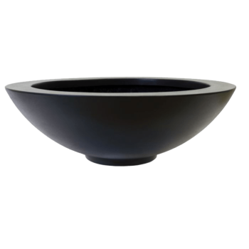Jardinière en polyester - Coupe - Ø 120 x 40 cm - RAL9005 mat (noir) - Avec fond