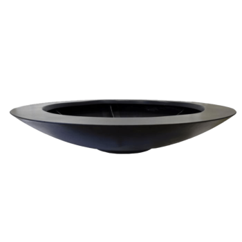 Jardinière en polyester - Coupe - Ø 200 x 40 cm - RAL9005 mat (noir) - Avec fond