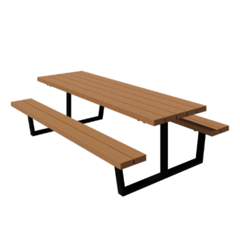 Table de pique-nique en acier - Georgia L - 240 x 163 x 75 cm - Avec du bois Douglas