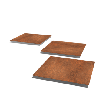 Dalle de cheminement en acier Corten Carré 50 x 50 cm