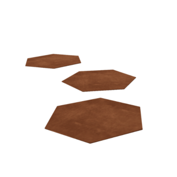Dalle de cheminement en acier Corten Hexagone 50