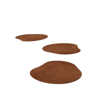 Dalle de cheminement en acier corten organiques 40 x 40 cm