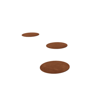 Dalle de cheminement en acier Corten Rond 25