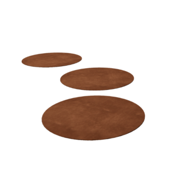 Dalle de cheminement en acier Corten Rond 50