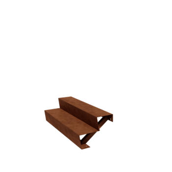 Escalier de jardin en acier Corten - 2-marches - 48 x 120 x 34 cm