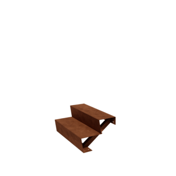 Escalier de jardin en acier Corten - 2-marches - 48 x 80 x 34 cm