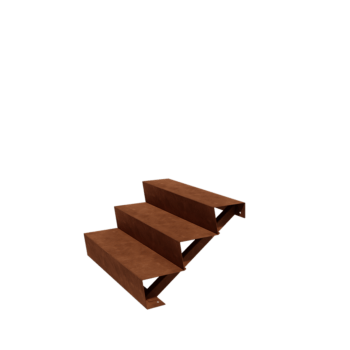 l`escalier en acier New York 3-étape (largeur 100 cm)