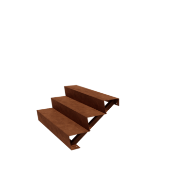 l`escalier en acier New York 3-étape (largeur 120 cm)