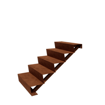 Escalier de jardin en acier Corten - 5-marches - 48 x 80 x 85 cm