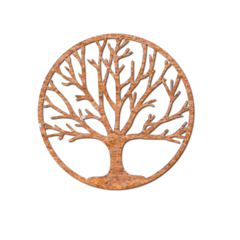 Décoration murale en acier Corten - Arbre Large - 80 x 80 cm Décoration murale en acier Corten - Arbre Large - 80 x 80 cm