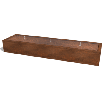Table d’eau en acier corten 300 x 80 x 40 cm