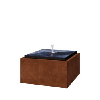 Tables d'eau en acier Corten - Orin - 80 x 80 x 40 cm - Sans éclairage LED