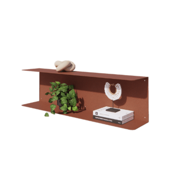 Étagère murale en acier - Forme en C - 100 x 20 x 28 cm - Corten look Étagère murale en acier - Forme en C - 100 x 20 x 28 cm - Corten look
