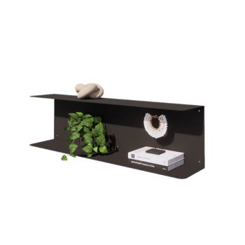 Étagère murale en acier - Forme en C - 100 x 20 x 28 cm - RAL9005 mat (noir) Étagère murale en acier - Forme en C - 100 x 20 x 28 cm - RAL9005 mat (noir)