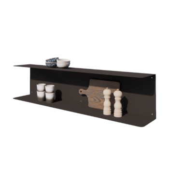 Étagère murale en acier - Forme en C - 120 x 20 x 28 cm - RAL9005 mat (noir) Étagère murale en acier - Forme en C - 120 x 20 x 28 cm - RAL9005 mat (noir)