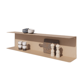 Étagère murale en acier - Forme en C - 120 x 20 x 28 cm - Sand look Étagère murale en acier - Forme en C - 120 x 20 x 28 cm - Sand look