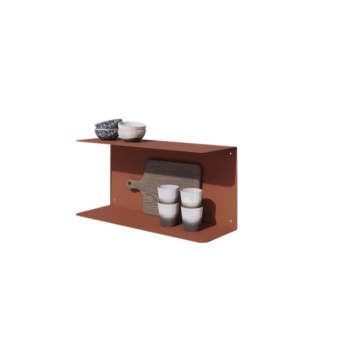Étagère murale en acier - Forme en C - 60 x 20 x 28 cm - Corten look Étagère murale en acier - Forme en C - 60 x 20 x 28 cm - Corten look