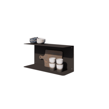 Étagère murale en acier - Forme en C - 60 x 20 x 28 cm - RAL9005 mat (noir) Étagère murale en acier - Forme en C - 60 x 20 x 28 cm - RAL9005 mat (noir)