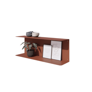 Étagère murale en acier - Forme en C - 80 x 20 x 28 cm - Corten look Étagère murale en acier - Forme en C - 80 x 20 x 28 cm - Corten look